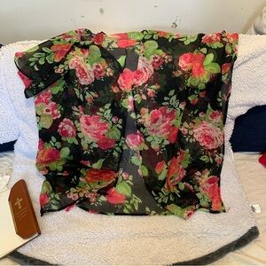 Floral Chiffon Kimono Cardigan